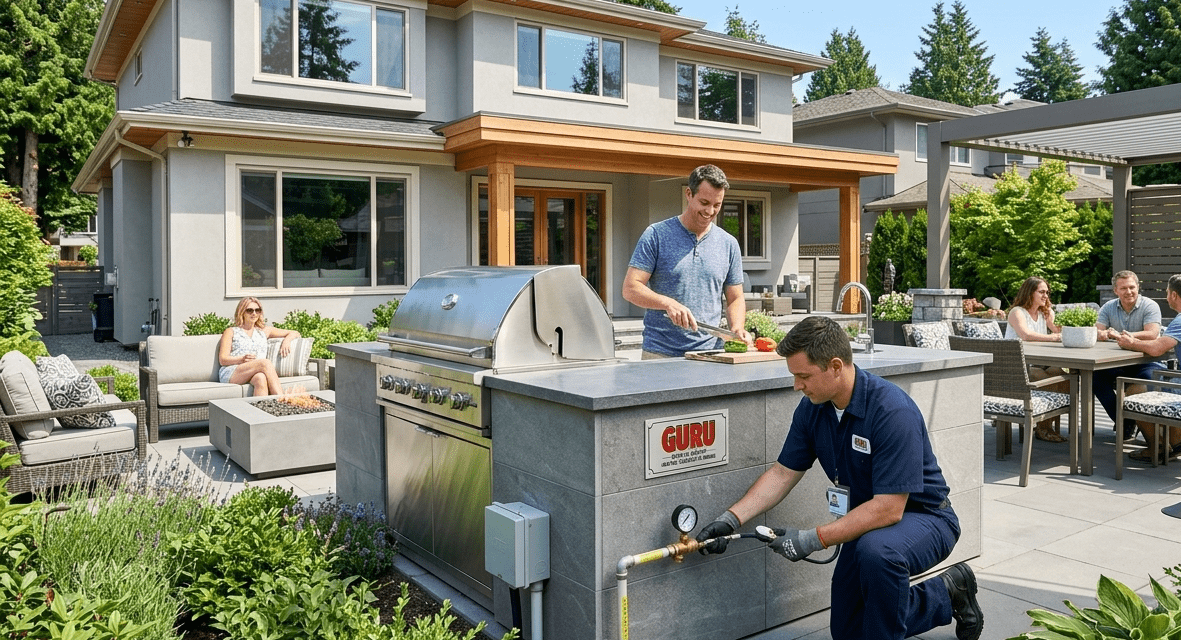 Outdoor Gas Line Installation for BBQs in Surrey Homes